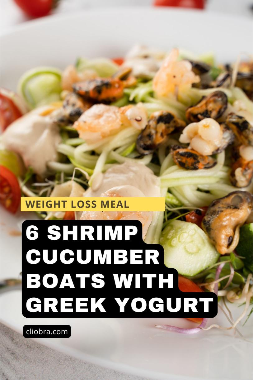 6 Shrimp Cucumber Boats with Greek Yogurt Sauce Snacks Recipes for Weight Loss