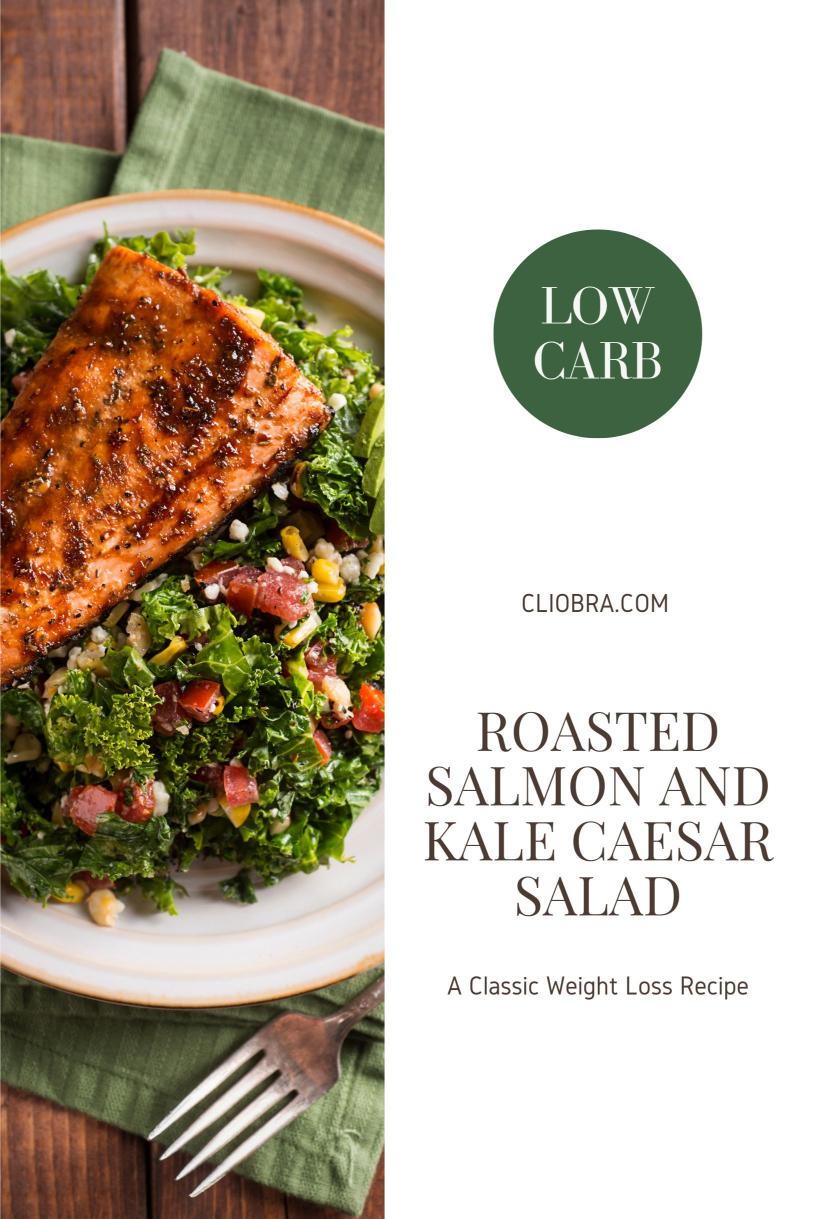 Roasted Salmon and Brussels Sprouts and Kale Caesar Salad – A Classic Weight Loss Recipe