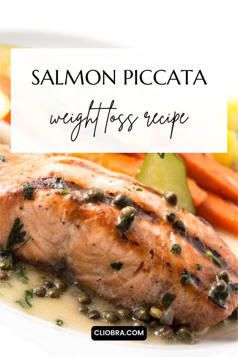 Salmon Piccata – Fresh Lemon and Caper Sauce Pasta High Protein Weight Loss Recipe