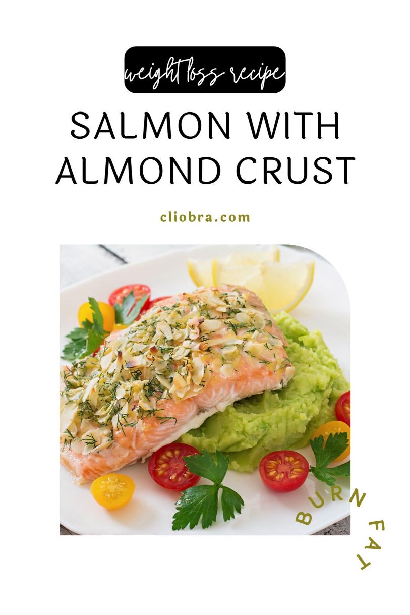 Salmon with Almond Crust – Oven-baked Crunchy High Protein Weight Loss Recipe