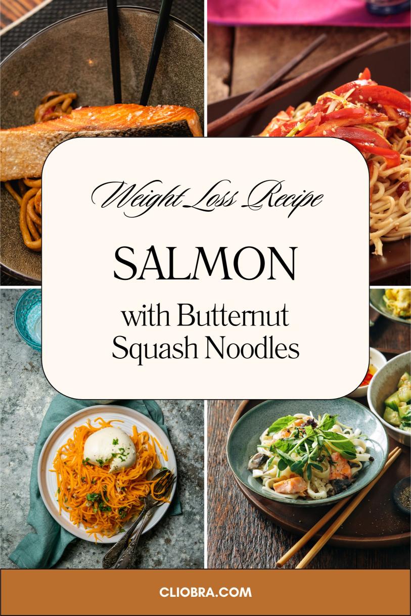 Salmon with Butternut Squash Noodles – Pan-seared High Protein Weight Loss Recipe