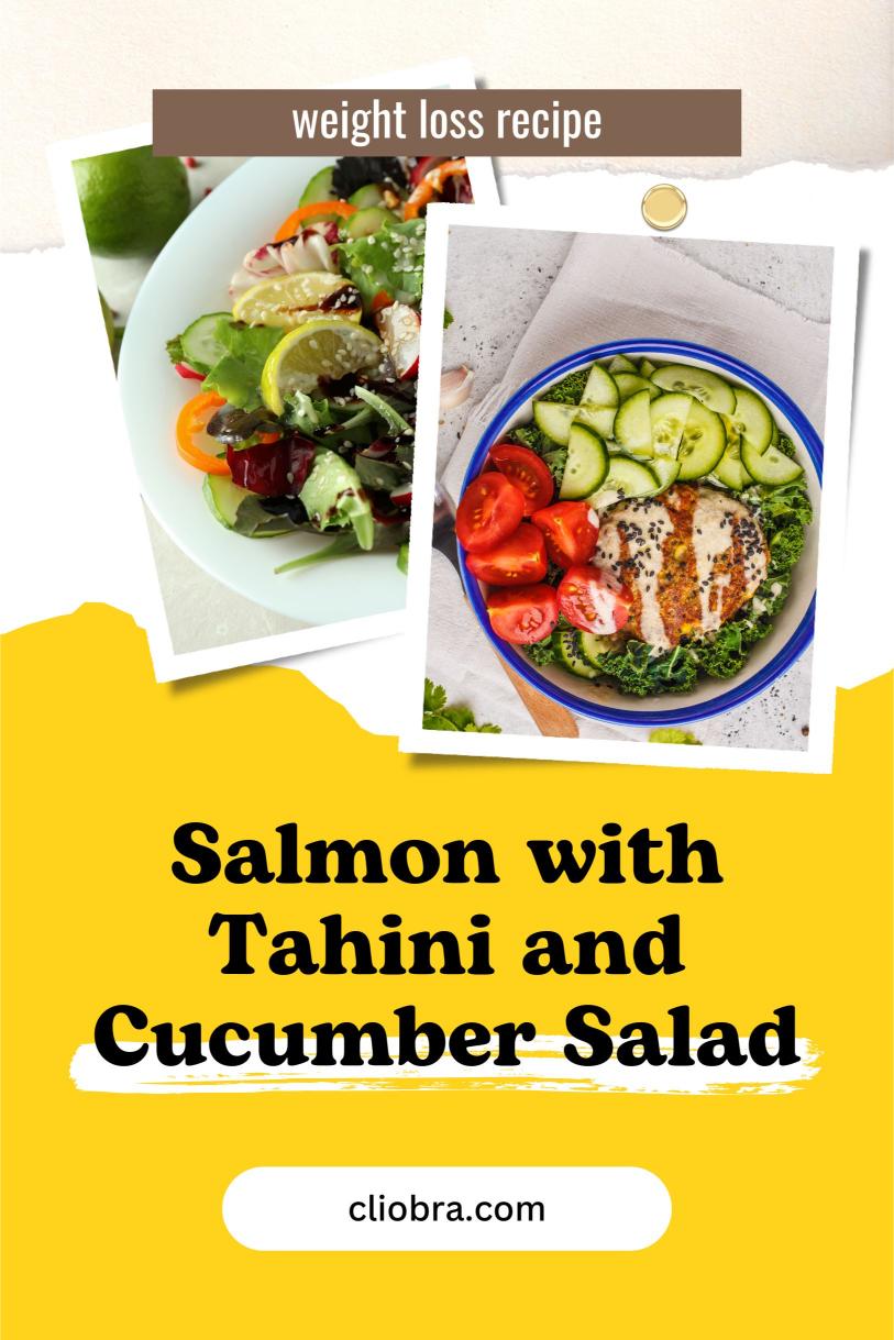 Salmon with Tahini and Cucumber Salad – Roasted & Creamy Low-Carb Weight Loss Recipe