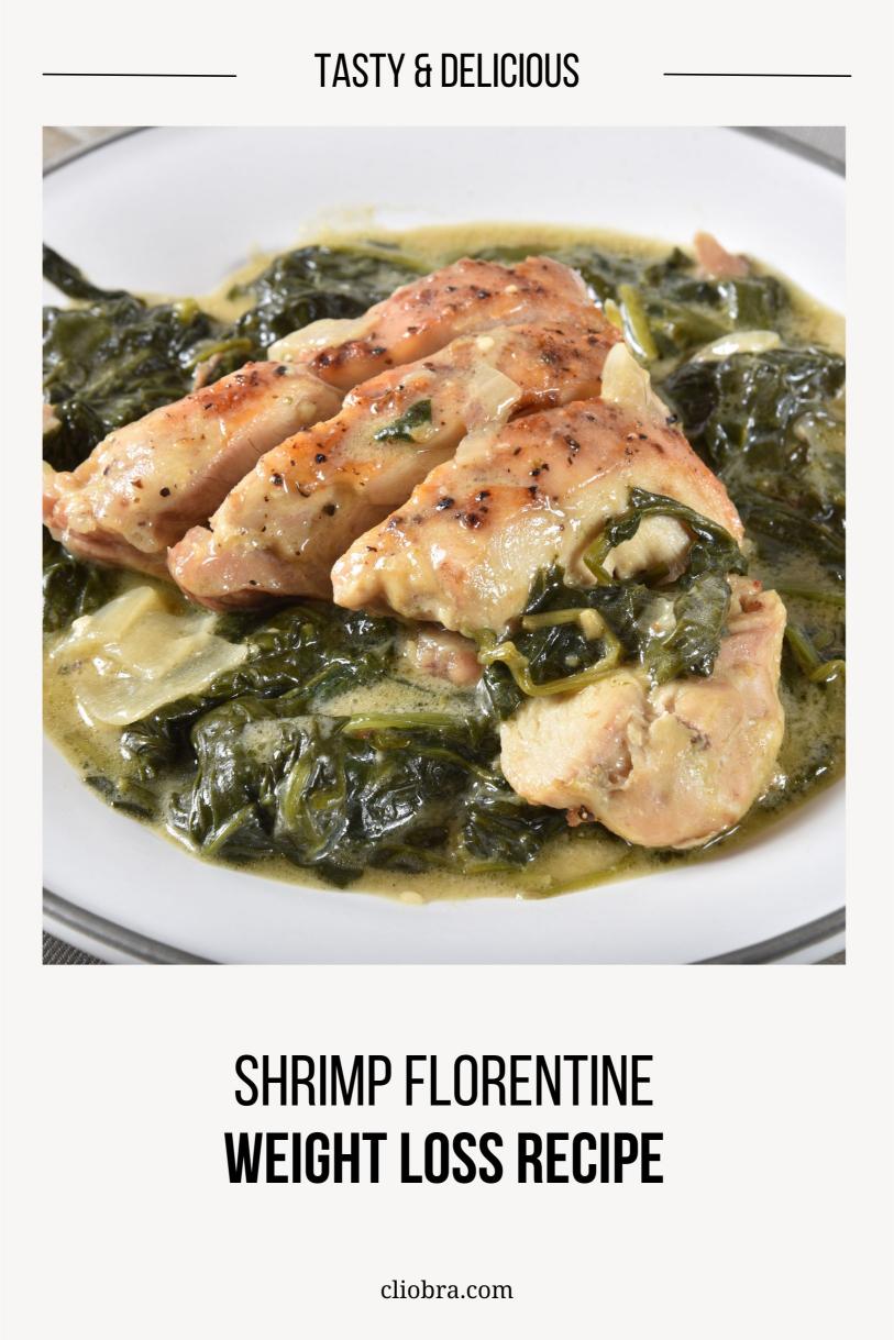 Shrimp Florentine – Sautéed in a Creamy Spinach and Garlic Sauce Weight Loss Recipe