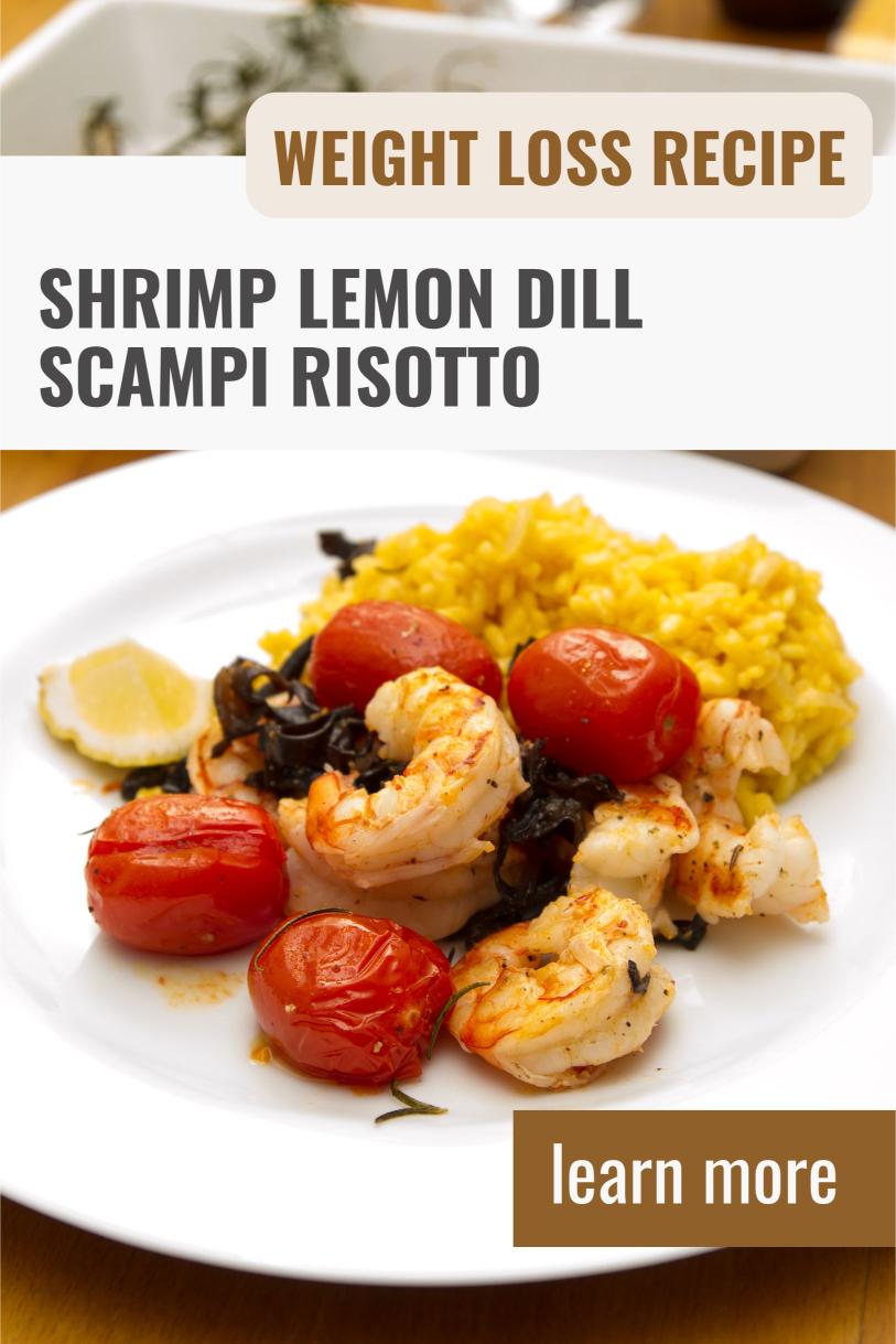 Shrimp Lemon-Dill Scampi Risotto – Italian Creamy Butter Lemony Weight Loss Recipe