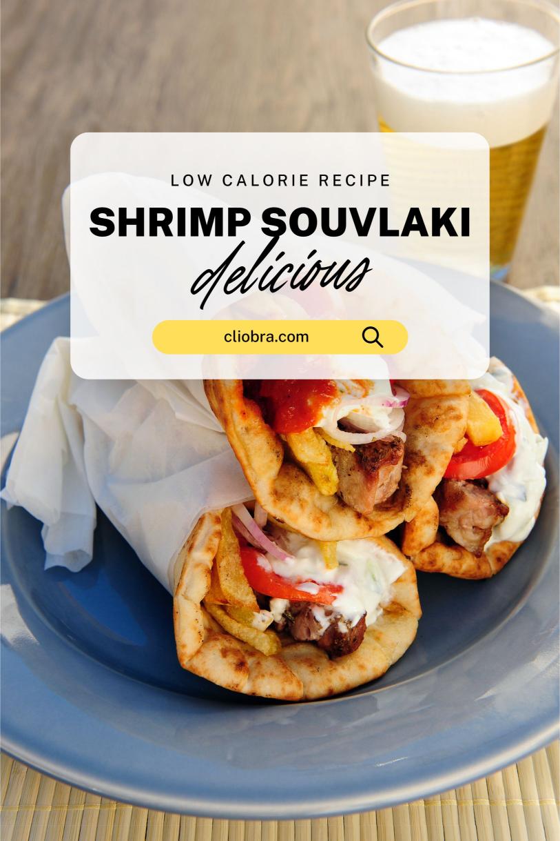 Shrimp Souvlaki – Grilled and Served with Pita, Tzatziki Sauce Weight Loss Recipe