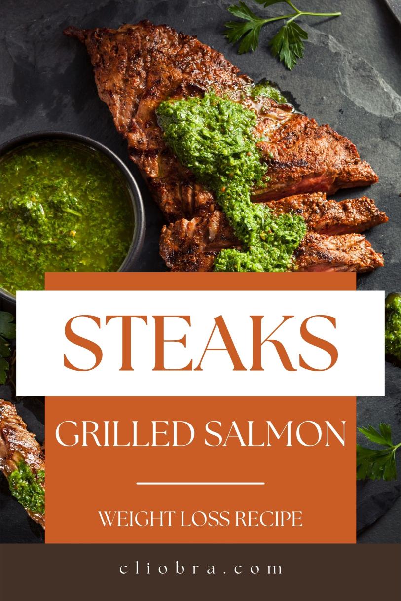 Chimichurri Grilled Salmon Steaks – Juicy Sauce Protein Rich Weight Loss Recipe