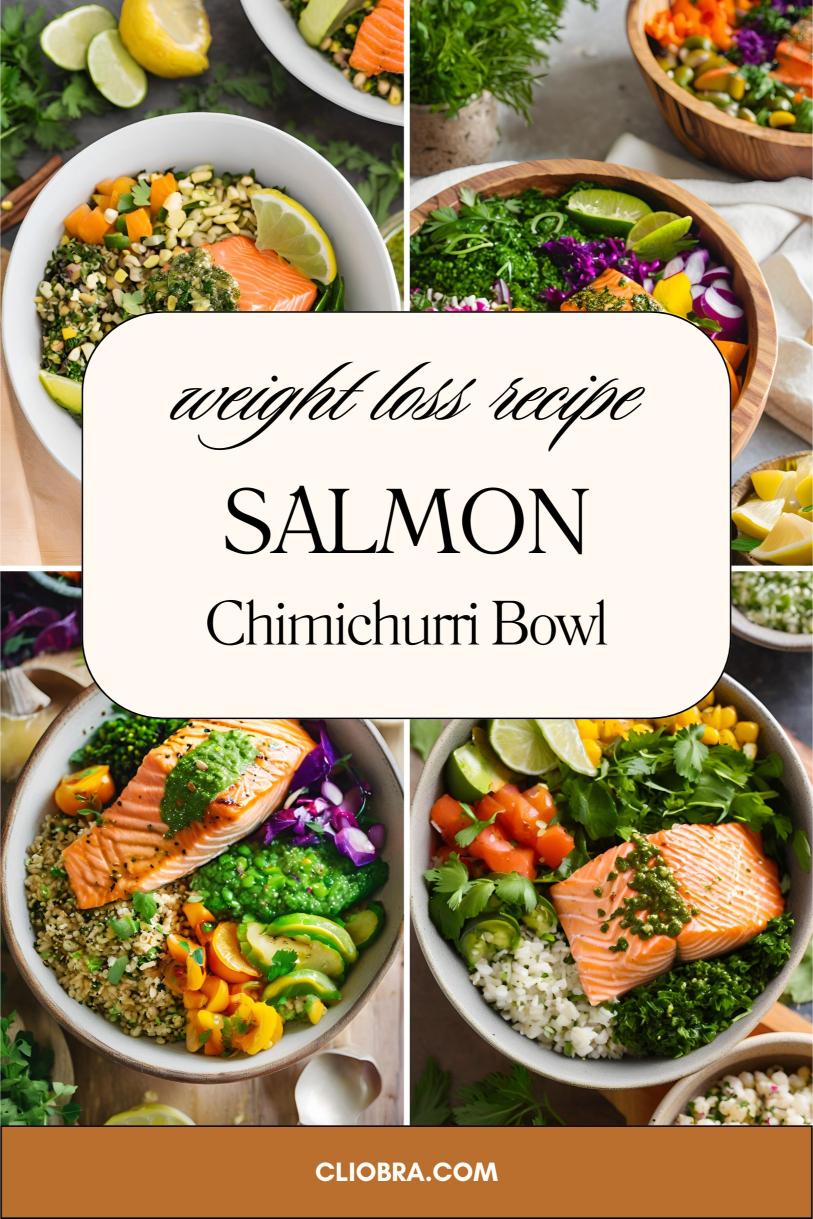 Chimichurri Salmon Bowl – Brown Rice and Roasted Veggies Weight Loss Recipe