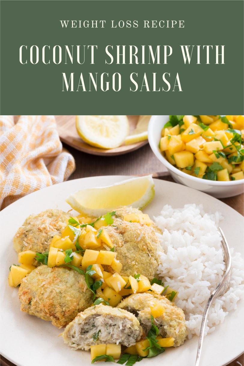 Coconut Shrimp with Mango Salsa – Crispy and Fresh Low Calorie Weight Loss Recipe