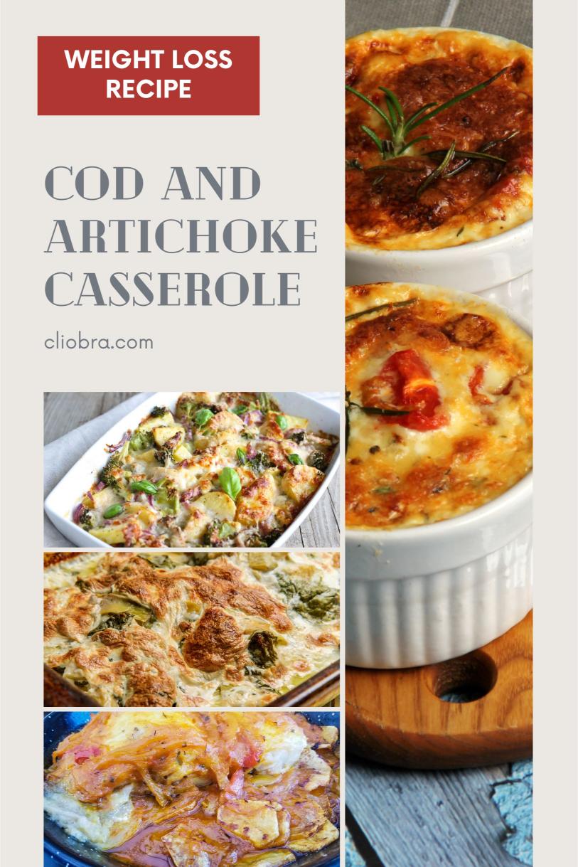 Cod and Artichoke Casserole with Cream and Breadcrumb Topping Weight Loss Recipe