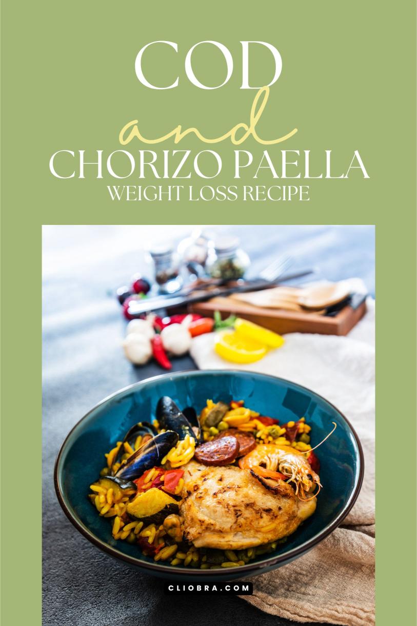 Cod and Chorizo Paella – A Spanish Dish with Saffron Rice and Peas Weight Loss Recipe