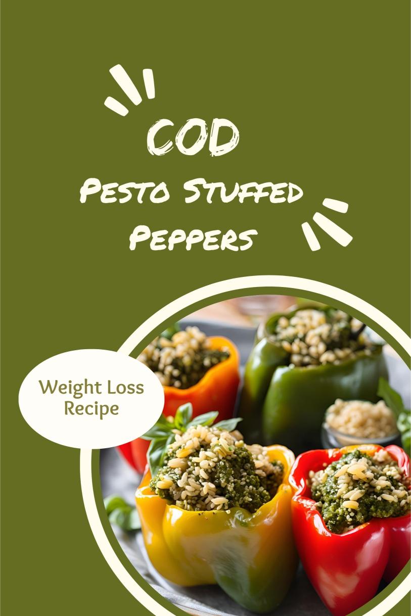 Cod and Pesto Stuffed Peppers Filled with Quinoa and Basil Pesto Weight Loss Recipe