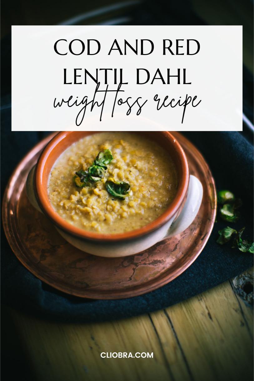 Cod and Red Lentil Dahl – A Spicy Dish Garnished with Cilantro Weight Loss Recipe