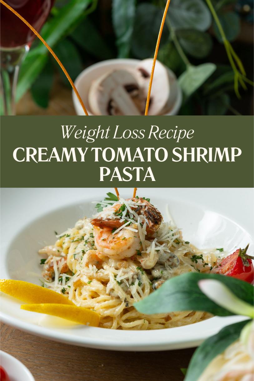 Creamy Tomato Shrimp Pasta – Rich Healthy Basil Sauce Weight Loss Recipe