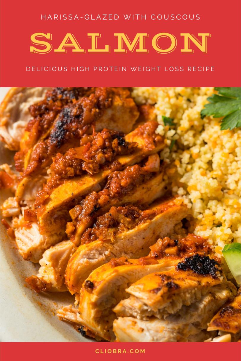 Harissa-Glazed Salmon with Couscous – Delicious High Protein Weight Loss Recipe