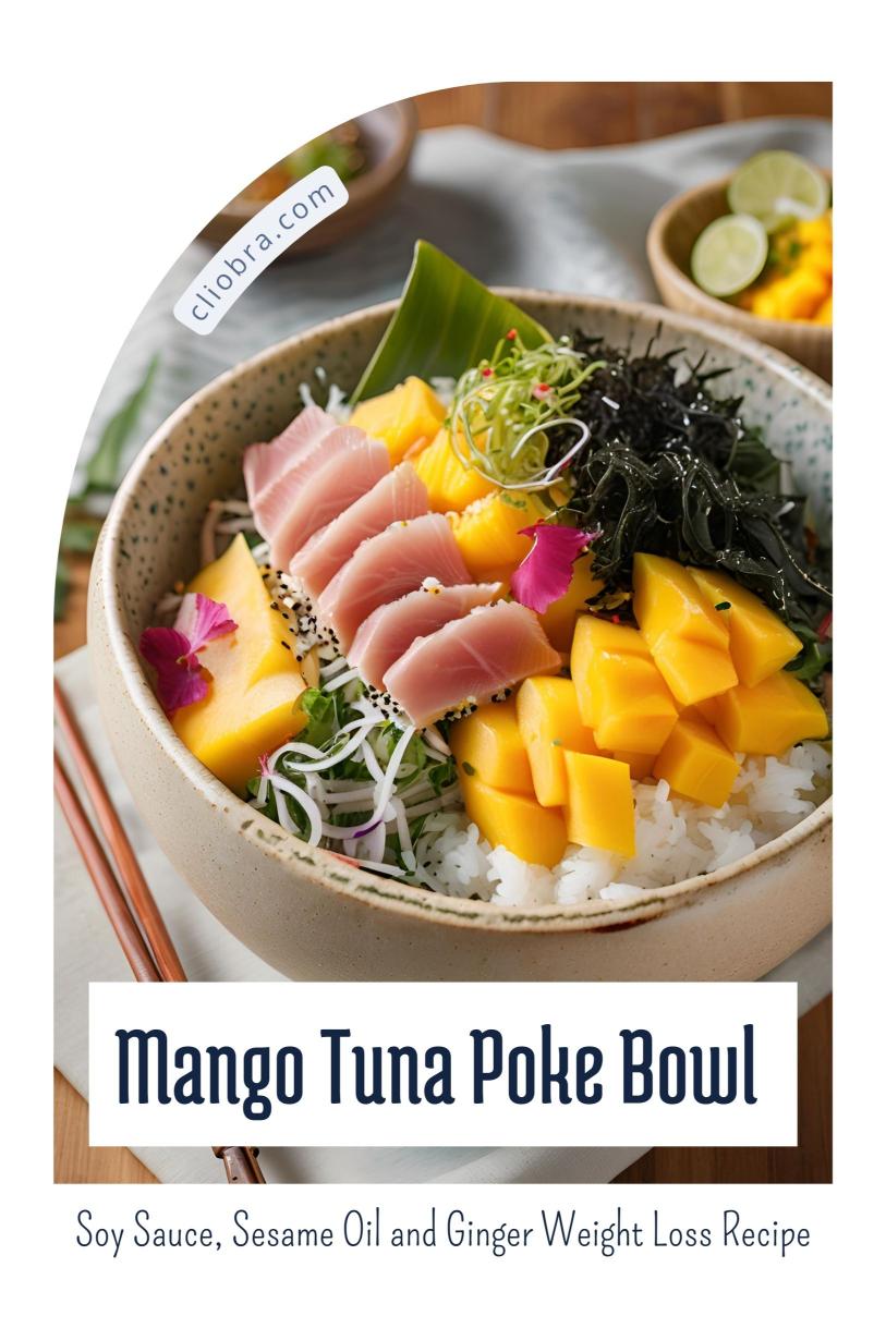 Mango Tuna Poke Bowl with Soy Sauce, Sesame Oil and Ginger Weight Loss Recipe