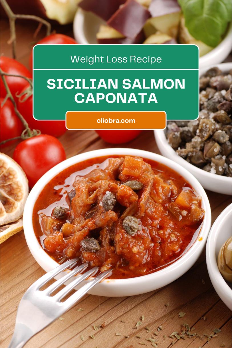 Salmon Caponata – Sicilian-inspired Dish with Eggplant and Tomatoes Weight Loss Recipe