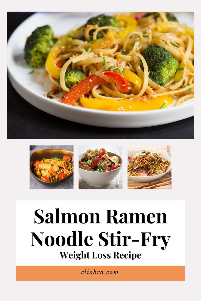 Salmon Ramen Noodle Stir-Fry – Teriyaki Salmon and Veggies Weight Loss Recipe