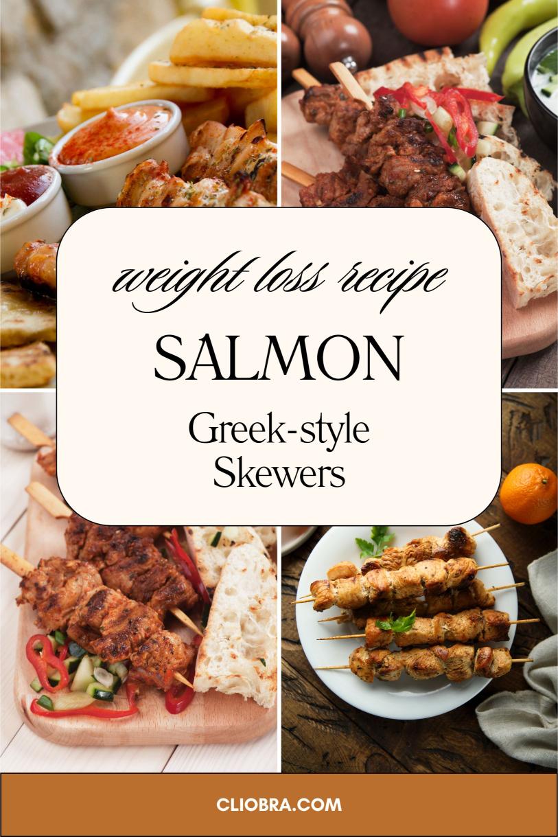 Salmon Souvlaki – Greek-style Skewers with Bell Peppers and Tzatziki Sauce Weight Loss Recipe