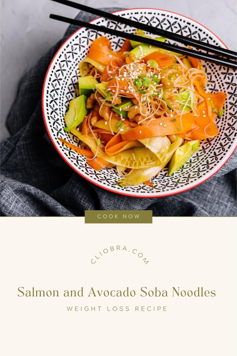 Salmon and Avocado Soba Noodles – Cold Tasty with Ponzu Sauce Weight Loss Recipe