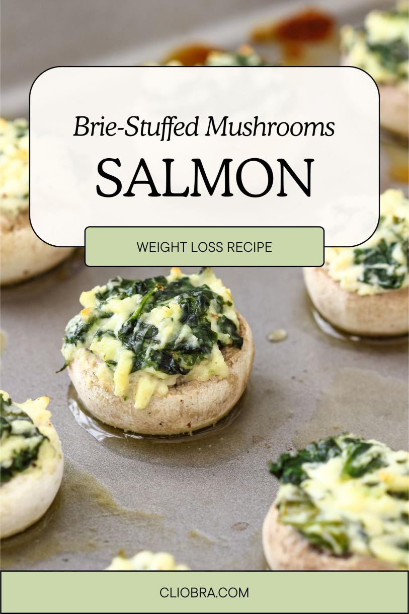 Salmon and Brie-Stuffed Mushrooms – Cheesy with Herbs and Baked Weight Loss Recipe