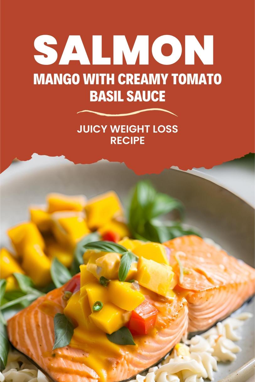 Salmon and Mango with Creamy Tomato Basil Sauce – Pan-seared Juicy Weight Loss Recipe