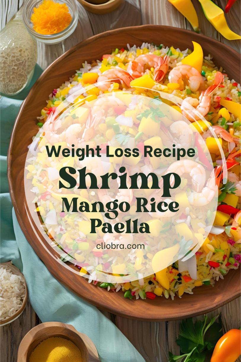 Shrimp Mango Rice Paella – A Spanish-style High Protein Dish Weight Loss Recipe