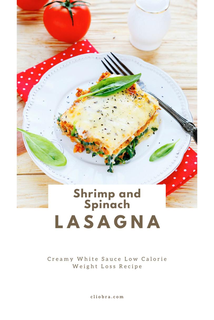 Shrimp and Spinach Lasagna – Creamy White Sauce Low Calorie Weight Loss Recipe