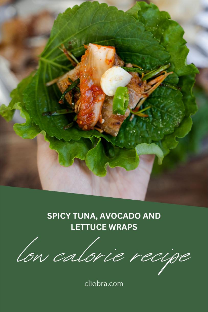 Spicy Tuna, Avocado and Lettuce Wraps with Chili Sauce Healthy Weight Loss Recipe