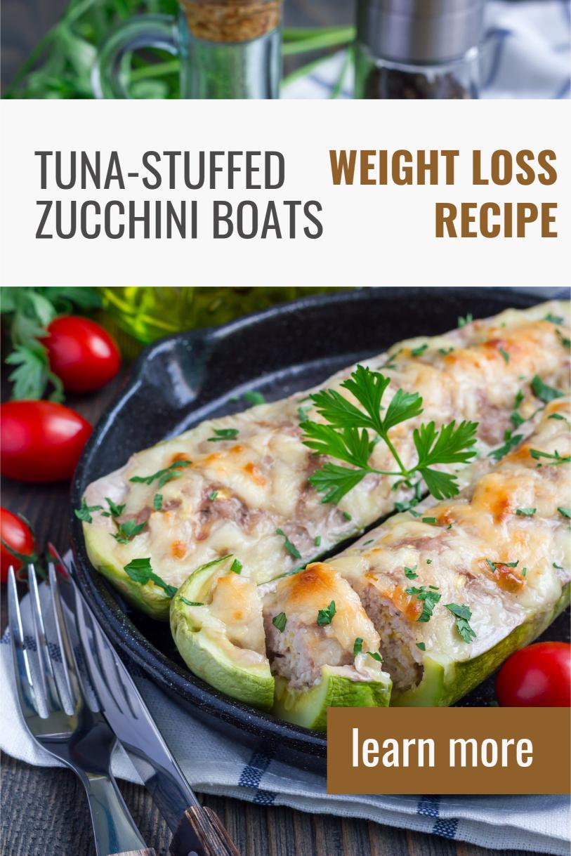 Tuna-Stuffed Zucchini Boats – Breadcrumbs, Tomatoes, and Cheese Weight Loss Recipe