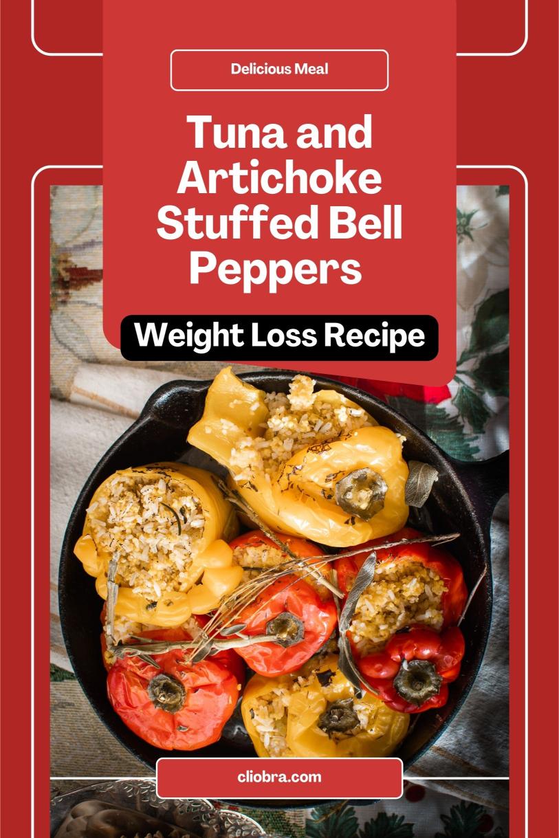 Tuna and Artichoke Stuffed Bell Peppers Filled with Quinoa Nutritious Weight Loss Recipe