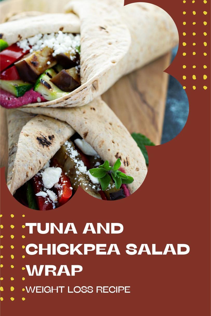 Tuna and Chickpea Salad Wrap Filled with Cucumber Protein Rich Weight Loss Recipe