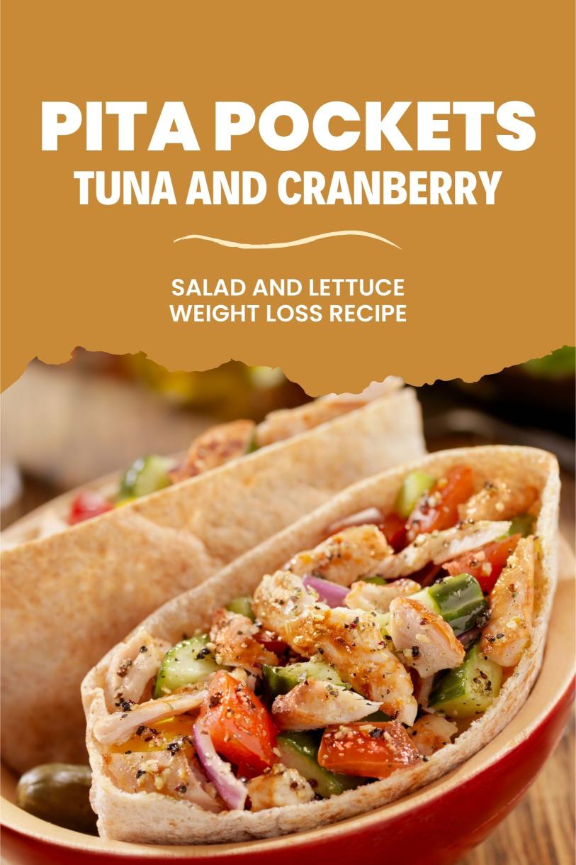 Tuna and Cranberry Pita Pockets Stuffed with Salad and Lettuce Weight Loss Recipe