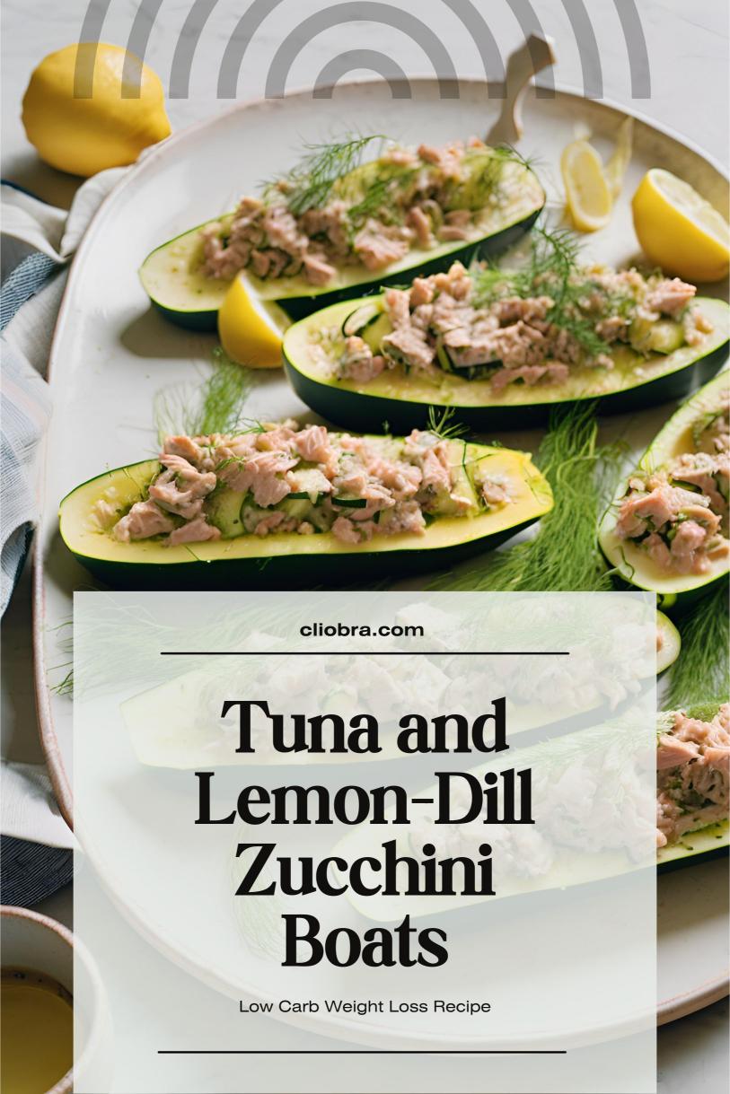 Tuna and Lemon-Dill Zucchini Boats with Breadcrumbs Low Carb Weight Loss Recipe