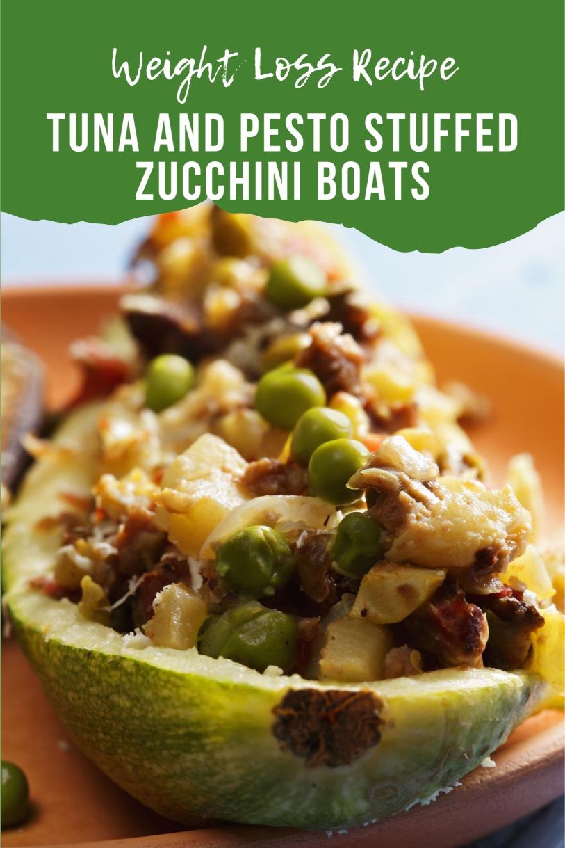 Tuna and Pesto Stuffed Zucchini Boats – Quick and Easy to Make Weight Loss Recipe