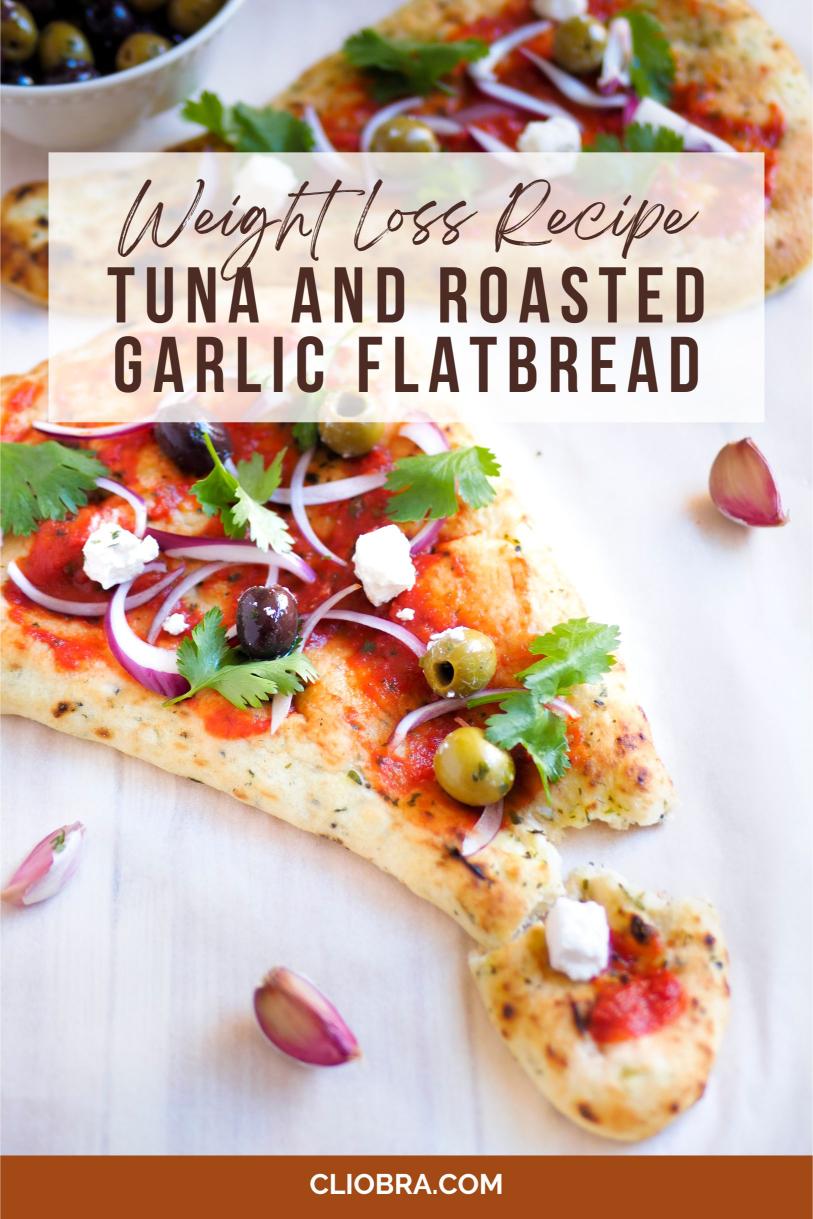 Tuna and Roasted Garlic Flatbread with Caramelized Onions Home-made Weight Loss Recipe