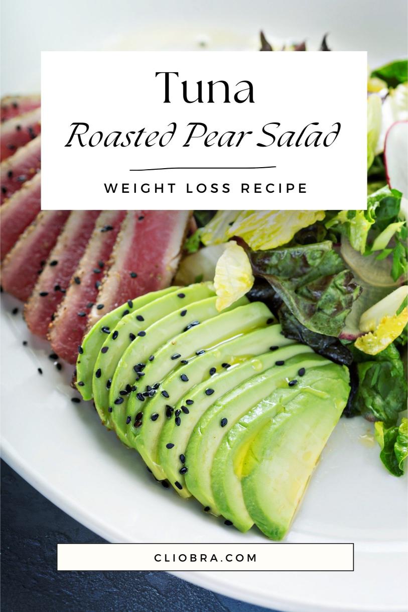 Tuna and Roasted Pear Salad with Arugula and Walnuts Low Carb Weight Loss Recipe