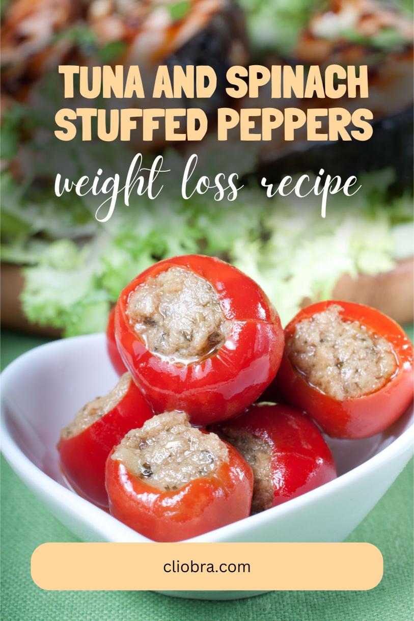 Tuna and Spinach Stuffed Peppers – Cheesy and Delicious Low Calorie Weight Loss Recipe