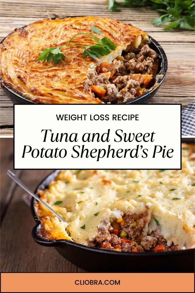 Tuna and Sweet Potato Shepherd’s Pie with Sautéed Vegetables Weight Loss Recipe