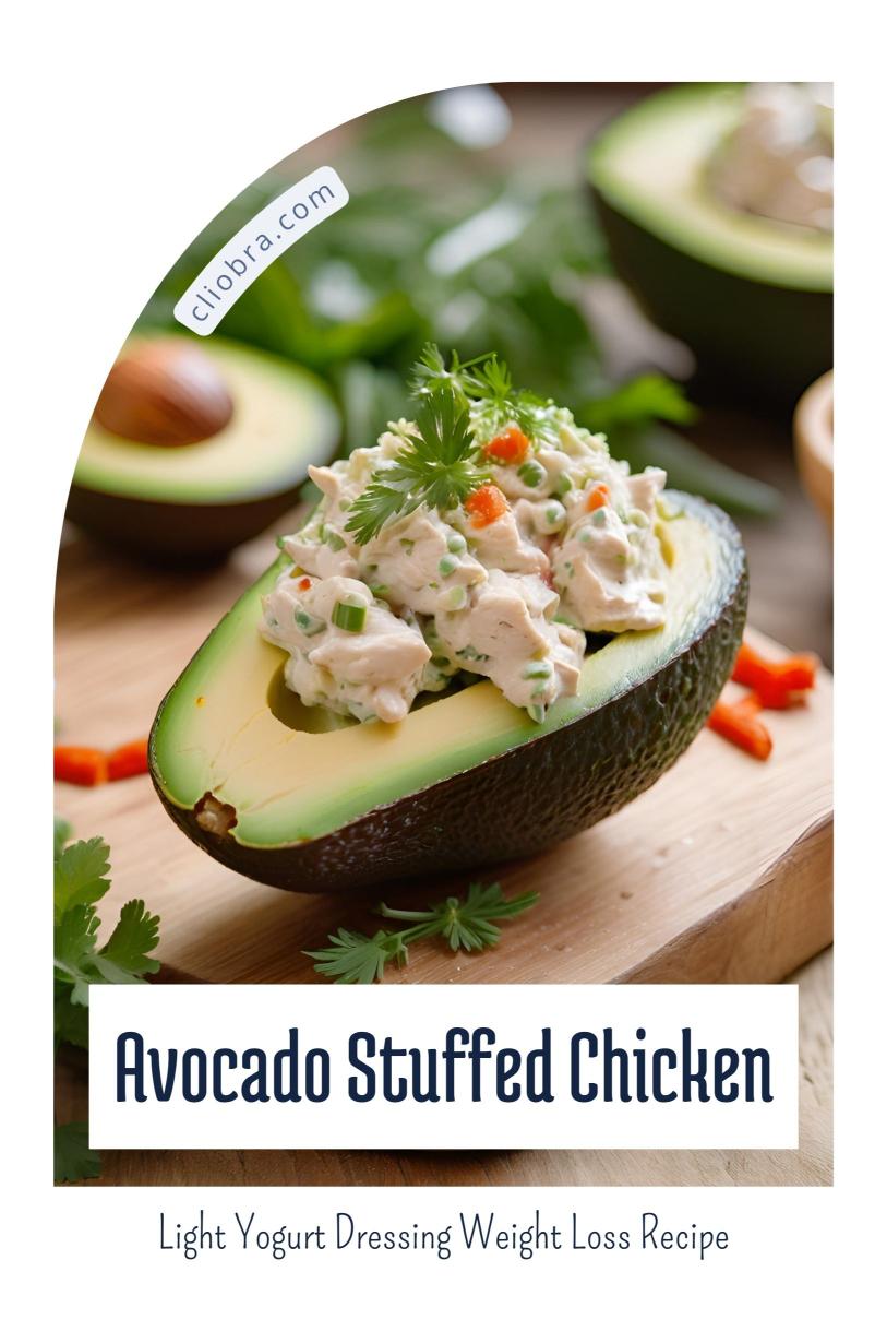 Avocado Stuffed with Chicken Salad with Lime and Light Yogurt Dressing Weight Loss Recipe