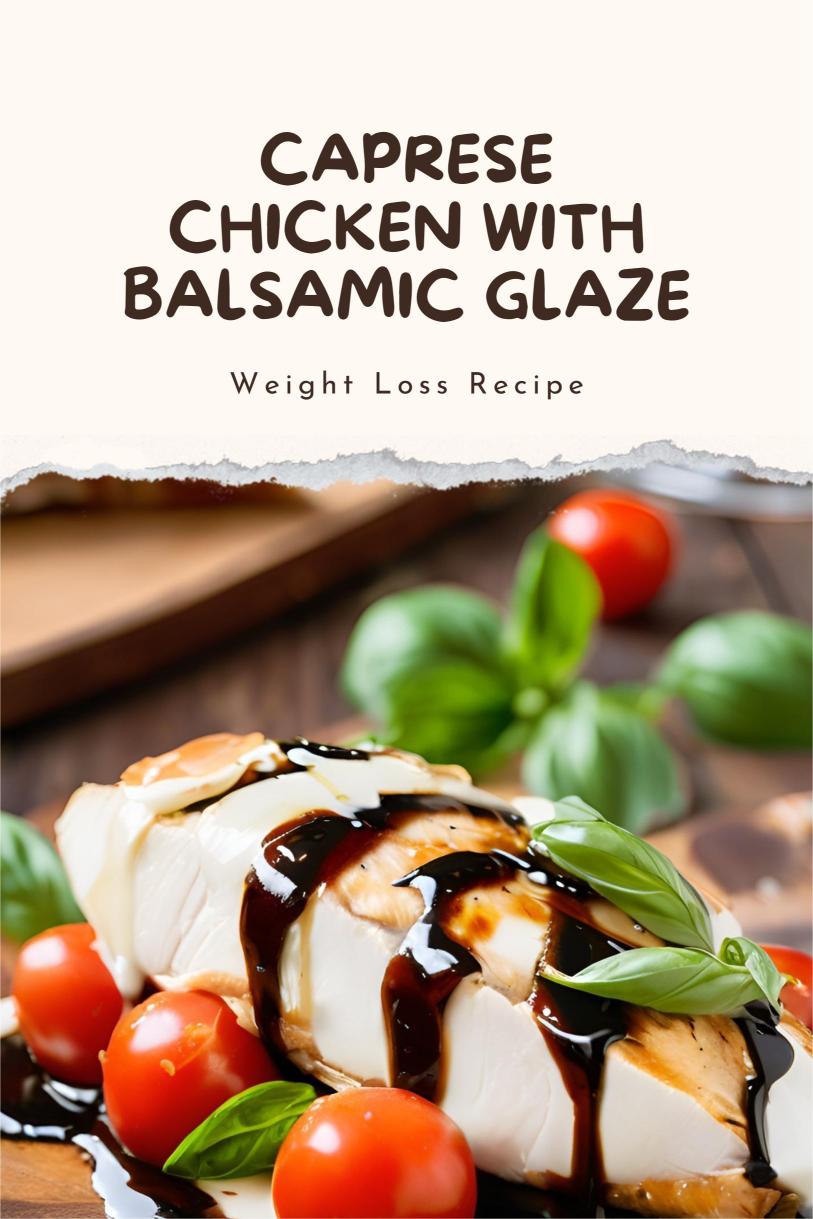 Caprese Chicken with Balsamic Glaze with Fresh Mozzarella and Tomatoes Weight Loss Recipe