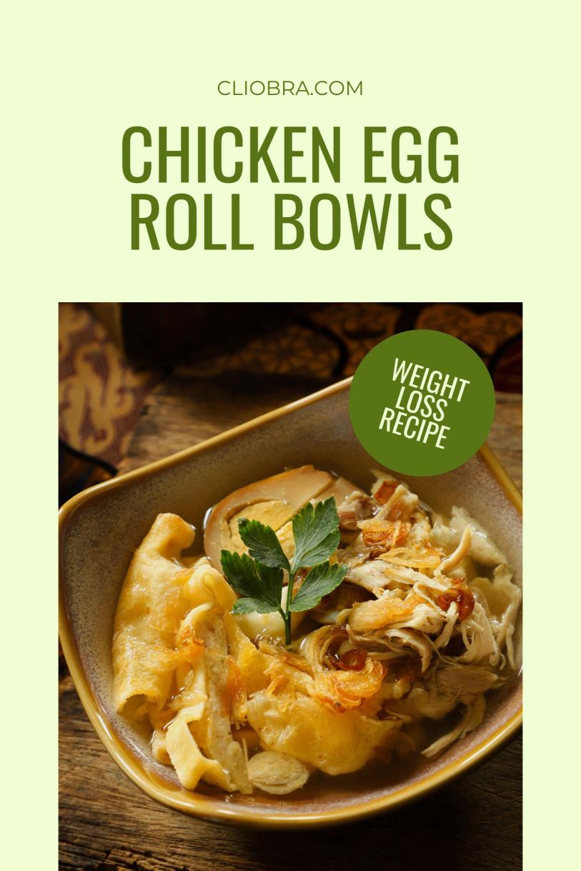 Chicken Egg Roll Bowls with Shredded Cabbage, Carrots and Soy Sauce Weight Loss Recipe