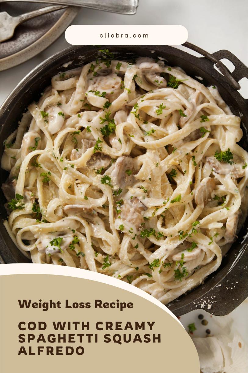 Cod Cooked with Creamy Spaghetti Squash Alfredo – A Tasty and Delicious Weight Loss Recipe