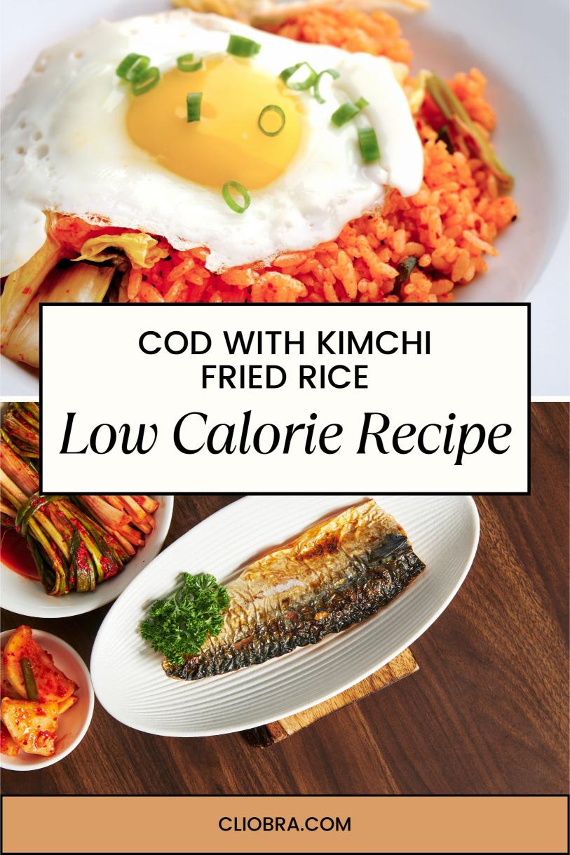 Cod Paired with A Spicy Kimchi Fried Rice and Avocado Mash Weight Loss Recipe