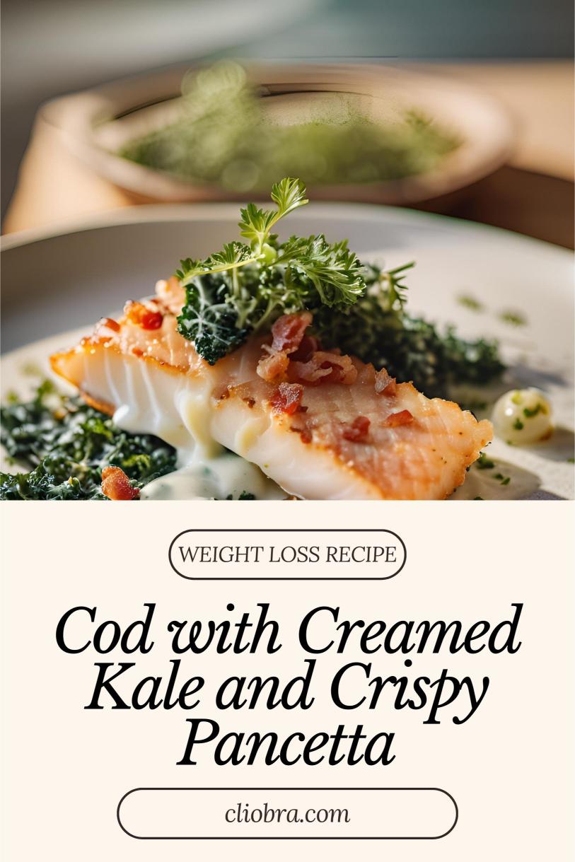 Cod Paired with Garlicky Creamed Kale and Crispy Pancetta Weight Loss Recipe