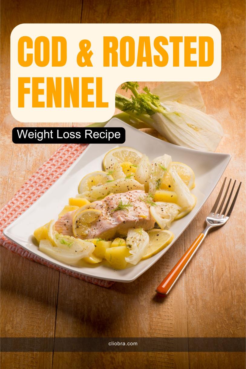 Cod Served Alongside Roasted Fennel, Sweet Potato and A Lemon Zest Drizzle Weight Loss Recipe