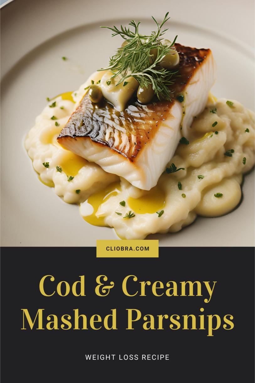 Cod Served on Creamy Mashed Parsnips with A Drizzle of Olive Oil Weight Loss Recipe