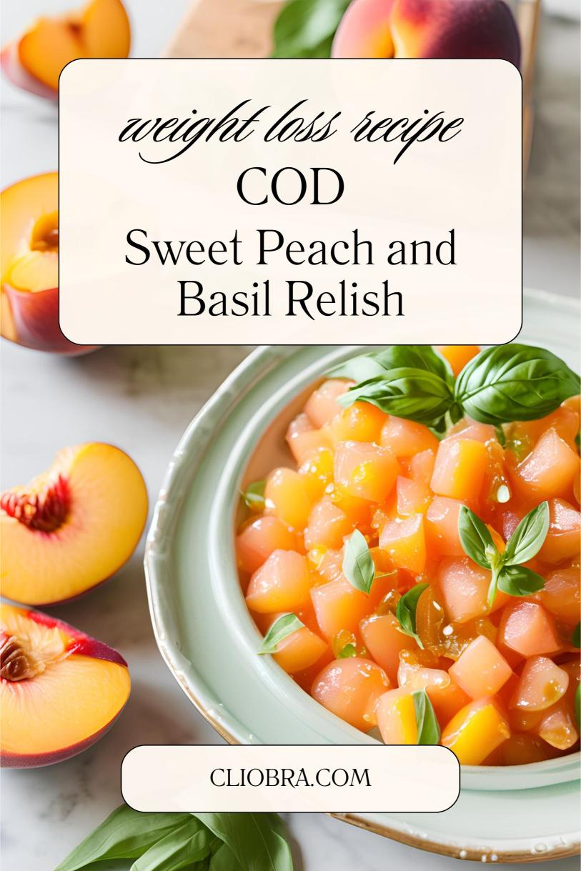 Cod Topped with A Sweet Peach and Basil Relish – A Low Calorie Weight Loss Recipe