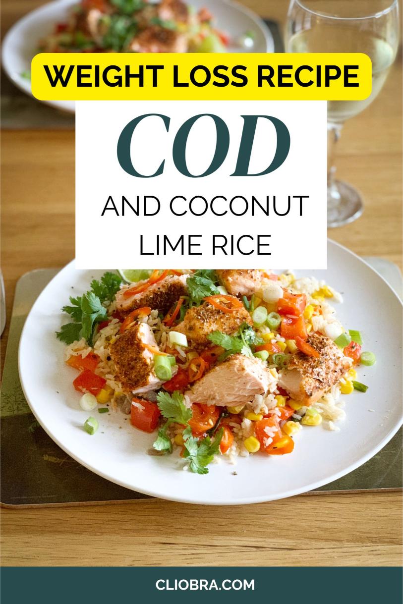 Cod and Coconut-Lime Rice Cooked with Milk and Lime Zest Weight Loss Recipe