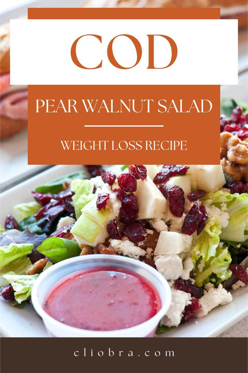 Cod and Pear Walnut Salad with Arugula and Maple Vinaigrette Weight Loss Recipe