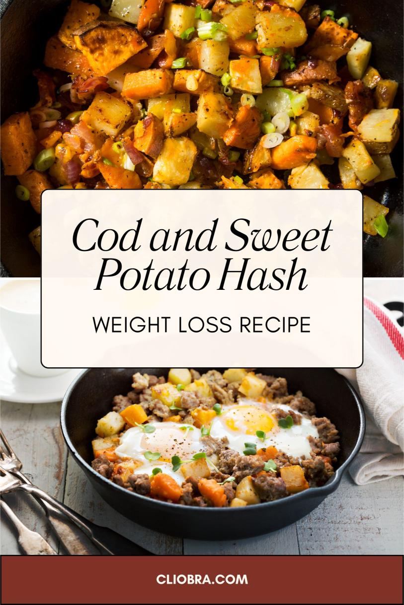 Cod and Sweet Potato Hash Mixed with Onions and Bell Peppers Weight Loss Recipe